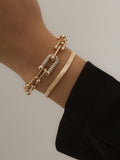 Momentlover Urban Solid Color Geometric Alloy Bracelet Accessories