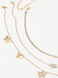 Momentlover Triple Layered Chains Butterfly Shape Waist Chain Accessories