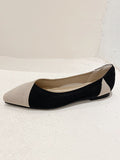 Momentlover V-Cut Split-Joint Pointed-Toe Contrast Color Flats Flat Shoes
