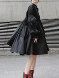 Momentlover Loose Original Designed Irregular Puff Shirt Dress