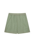 Momentlover Solid Color High-Low Long Sleeves Buttoned Jacquard Lapel Shirts Top +Shorts Bottom Two Pieces Set
