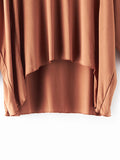 Momentlover Simple Solid Color High-Low Asymmetric Modal Pajama Top