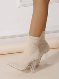 Momentlover Split-Joint Pointed-Toe Pumps Boots