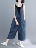Momentlover Comfortable V-neck Jeans Jumpsuit