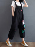 Momentlover Original Cartoon Printed Puff Denim Overalls