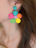 Momentlover Flower Shape Colorful Drop Earrings