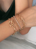 Momentlover Original Simple Rhinestone Chains Bracelet