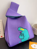 Momentlover Cartoon Printed Woven Handbag Bags Accessories