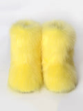 Momentlover Solid Color Round-Toe Keep Warm Boots