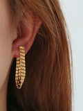 Momentlover Brass Stylish Selection Tasseled Drop Earrings