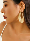 Momentlover Solid Color Hollow Geometric Drop Earrings