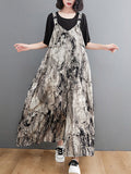 Momentlover Vintage  Printed Loose Wide Leg  Overalls