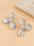 Momentlover Solid Color Flower Shape Drop Earrings