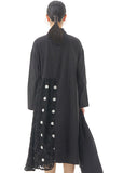 Momentlover Black Patchwork Cotton Shirts Dresses Peter Pan Collar Spring LY1155