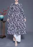 Momentlover Bohemian Lace Up Patchwork Print Silk A Line Dress Spring LY1942