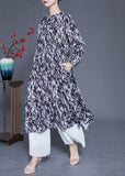 Momentlover Bohemian Lace Up Patchwork Print Silk A Line Dress Spring LY1942