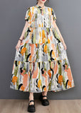 Momentlover Bohemian Oversized Ink And Wash Print Cotton Robe Dresses Summer LY1491