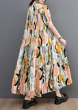 Momentlover Bohemian Oversized Ink And Wash Print Cotton Robe Dresses Summer LY1491