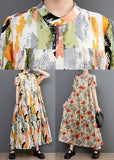 Momentlover Bohemian Oversized Ink And Wash Print Cotton Robe Dresses Summer LY1491