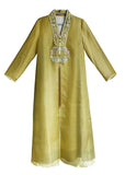 Momentlover Bohemian Yellow V Neck Embroideried Patchwork Silk Dress Spring LY1699