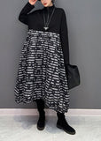 Momentlover Boutique Black Zip Up Patchwork Print Long Dress Spring LY1667