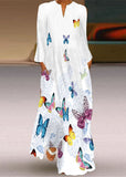 Momentlover Chic Loving Heart Print Chiffon Holiday Maxi Dress Spring LY1974