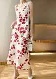 Momentlover Classy Black V Neck Dot Print Silk Maxi Slip Dress Summer LY1727