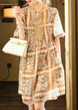 Momentlover Coffee Nail Bead Party Chiffon Long Dress Short Sleeve LY1572