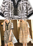 Momentlover Coffee Nail Bead Party Chiffon Long Dress Short Sleeve LY1572