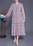Momentlover DIY Ruffled Lace Up Print Silk Long Dress Spring LY1917