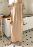 Momentlover Diy Beige Front Back Wear On Both Sides Knit Dresses Summer LY1772