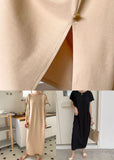 Momentlover Diy Beige Front Back Wear On Both Sides Knit Dresses Summer LY1772