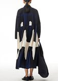 Momentlover Elegant Apricot Peter Pan Collar Patchwork Wrinkled Button Cotton Maxi Dresses Long Sleeve LY1265