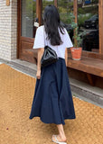 Momentlover Fine White Peter Pan Collar Patchwork Cotton Fake Two Piece Dress Summer LY1756