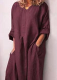 Momentlover Italian Mulberry O Neck Patchwork Side Open Cotton Long Dresses Spring LY1764