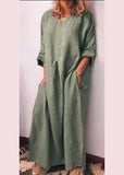 Momentlover Italian Mulberry O Neck Patchwork Side Open Cotton Long Dresses Spring LY1764