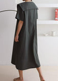 Momentlover Natural Apricot Peter Pan Collar Patchwork Cotton Dress Summer LY1771