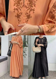 Momentlover Organic Orange Embroideried Patchwork Cotton Dresses Summer LY1742