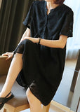 Momentlover Plus Size Black Stand Collar Patchwork Jacquard Chiffon Maxi Dresses Summer LY1426