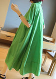 Momentlover Plus Size Green Oversized Patchwork Exra Large Hem Cotton Shirt Dresses Summer LY1459