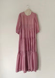 Momentlover Rose Backless Cotton Long Dresses Exra Large Hem Bracelet Sleeve LY1769