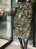 Momentlover Camo Print Raw Edge Loose Dress AR5612