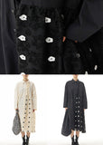Momentlover Simple Apricot Embroideried Patchwork Cotton Shirts Dresses Spring LY1149
