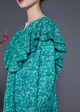 Momentlover Style Blue Ruffles Patchwork Exra Large Hem Long Dress Spring LY1977