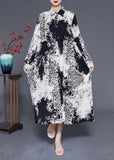 Momentlover Stylish Colorblock Ruffled Oversized Print Chiffon Shirt Dress Spring LY1976