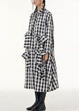 Momentlover Stylish Plaid Peter Pan Collar Bow Patchwork Cotton Shirts Dresses Spring LY1166