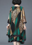 Momentlover Stylish Red O-Neck Asymmetrical Print Patchwork Layered Maxi Dress Spring LY1764