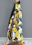 Momentlover Unique Colorblock Asymmetrical Print Original Design Cotton Dresses Summer LY1655