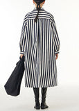 Momentlover Unique White Peter Pan Collar Striped Pockets Patchwork Cotton Shirts Dress Spring LY1162
