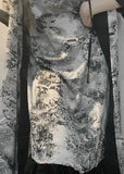 Momentlover Vintage V Neck Print Ice Silk Pajamas Robe And Slip Dress Two Piece Set Summer LY1912